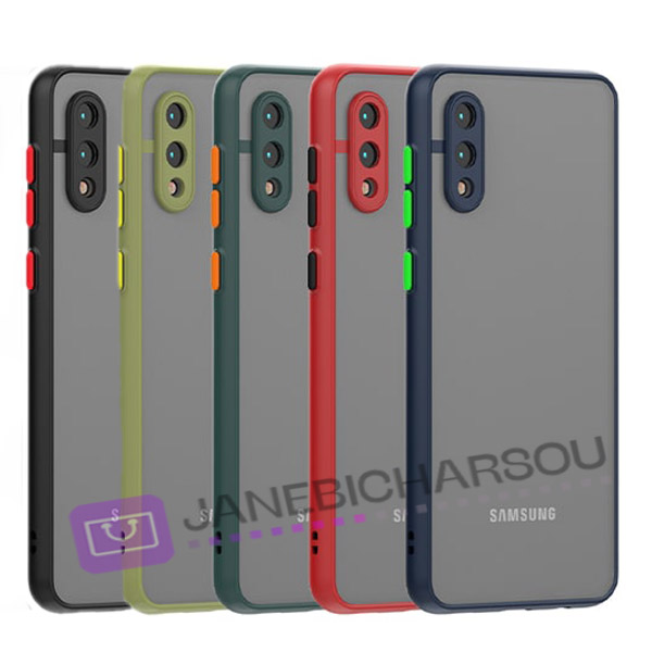 قاب پشت مات دور رنگی محافظ لنزدار سامسونگ Samsung A02