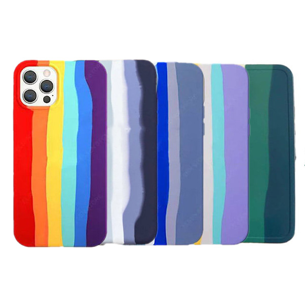 کاور طرح رنگین کمان مدل سیلیکونی مناسب برای گوشی موبایل آیفون Rainbow silicone cover